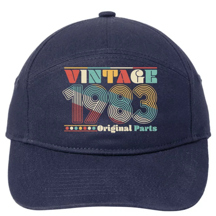 Retro 60s 70s Style Vintage 1983 Original Parts 40th Birthday 7-Panel Snapback Hat