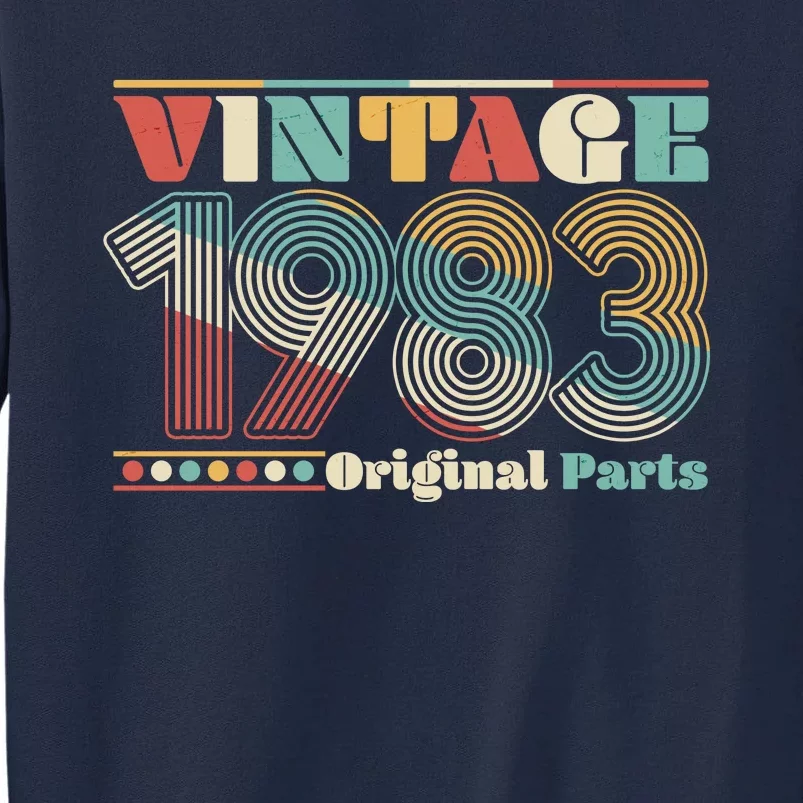 Retro 60s 70s Style Vintage 1983 Original Parts 40th Birthday Tall Sweatshirt