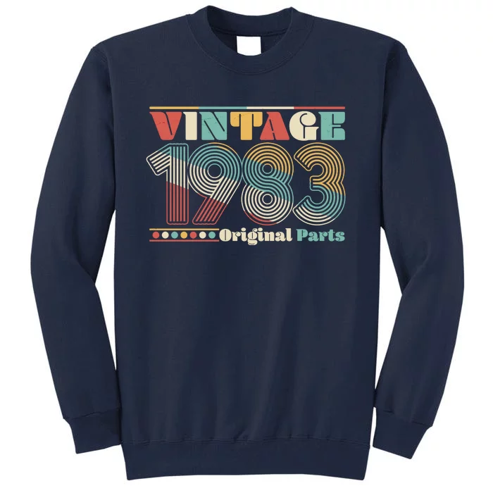 Retro 60s 70s Style Vintage 1983 Original Parts 40th Birthday Tall Sweatshirt