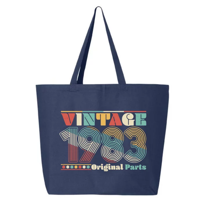 Retro 60s 70s Style Vintage 1983 Original Parts 40th Birthday 25L Jumbo Tote