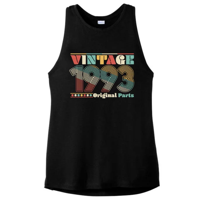 Retro 60s 70s Style Vintage 1993 Original Parts 30th Birthday Ladies Tri-Blend Wicking Tank