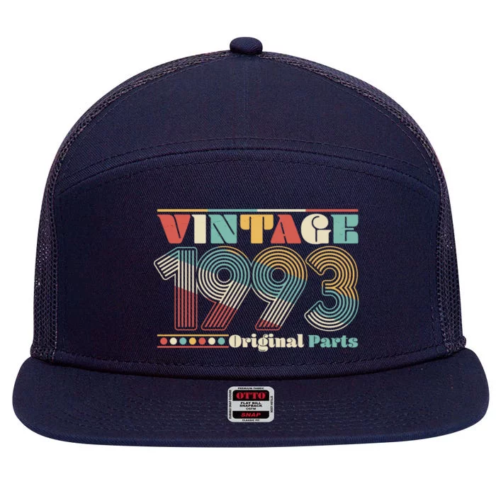 Retro 60s 70s Style Vintage 1993 Original Parts 30th Birthday 7 Panel Mesh Trucker Snapback Hat