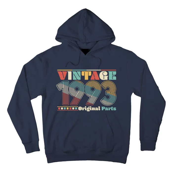 Retro 60s 70s Style Vintage 1993 Original Parts 30th Birthday Hoodie