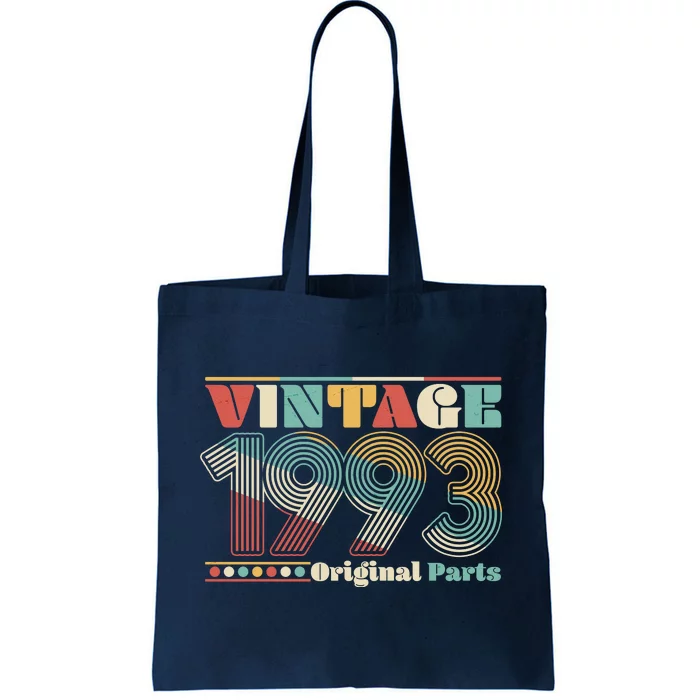 Retro 60s 70s Style Vintage 1993 Original Parts 30th Birthday Tote Bag