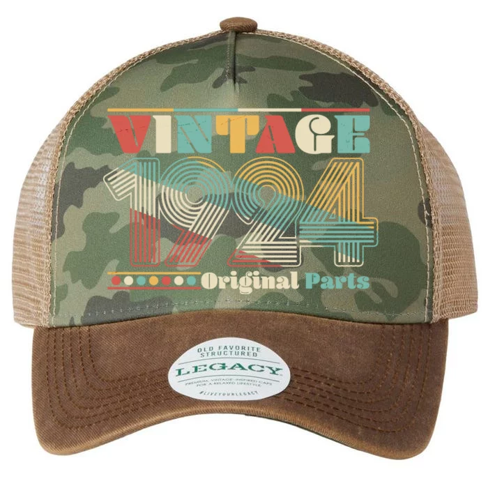 Retro 60s 70s Style Vintage 1924 Original Parts 100th Birthday Legacy Tie Dye Trucker Hat