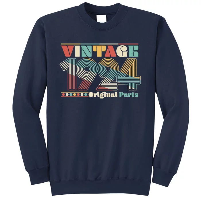 Retro 60s 70s Style Vintage 1924 Original Parts 100th Birthday Sweatshirt