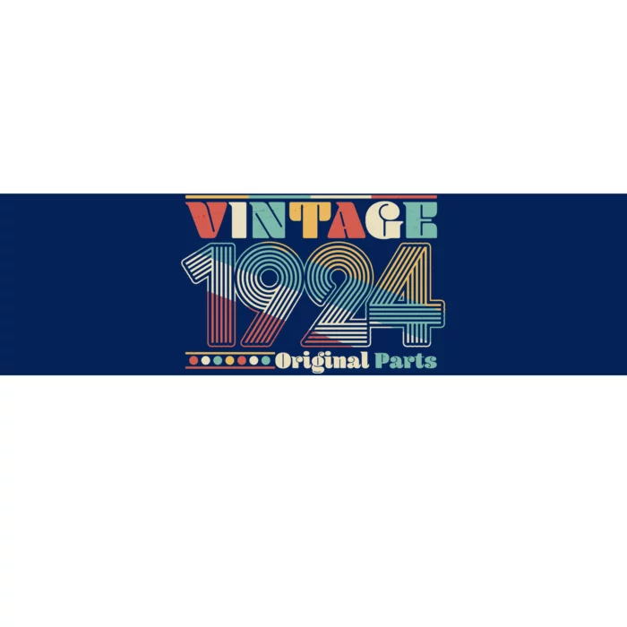 Retro 60s 70s Style Vintage 1924 Original Parts 100th Birthday Bumper Sticker