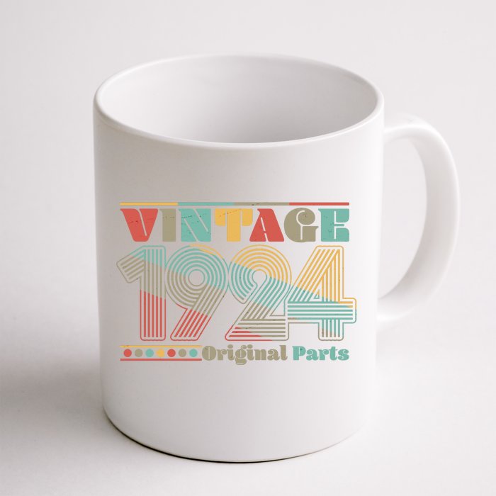 Retro 60s 70s Style Vintage 1924 Original Parts 100th Birthday Front & Back Coffee Mug