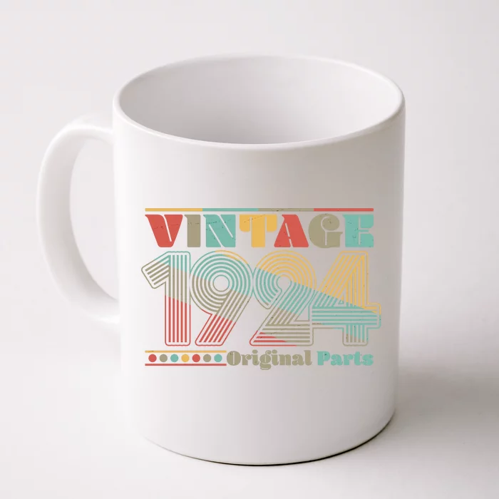 Retro 60s 70s Style Vintage 1924 Original Parts 100th Birthday Front & Back Coffee Mug