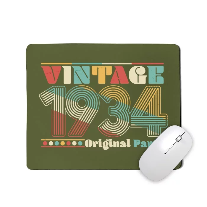 Retro 60s 70s Style Vintage 1934 Original Parts 90th Birthday Mousepad