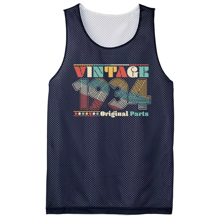 Retro 60s 70s Style Vintage 1934 Original Parts 90th Birthday Mesh Reversible Basketball Jersey Tank