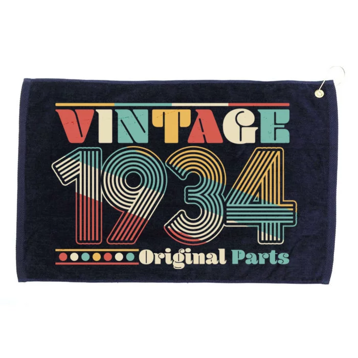 Retro 60s 70s Style Vintage 1934 Original Parts 90th Birthday Grommeted Golf Towel