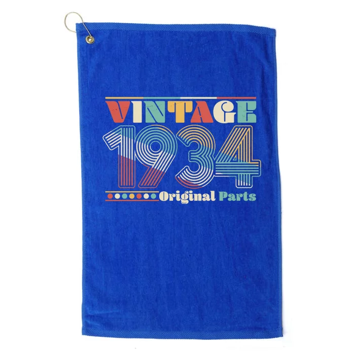 Retro 60s 70s Style Vintage 1934 Original Parts 90th Birthday Platinum Collection Golf Towel