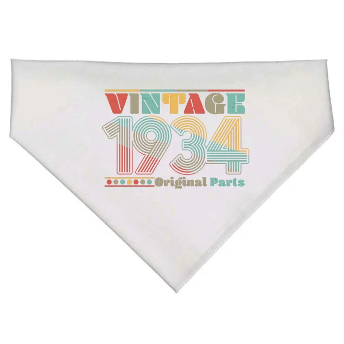 Retro 60s 70s Style Vintage 1934 Original Parts 90th Birthday USA-Made Doggie Bandana