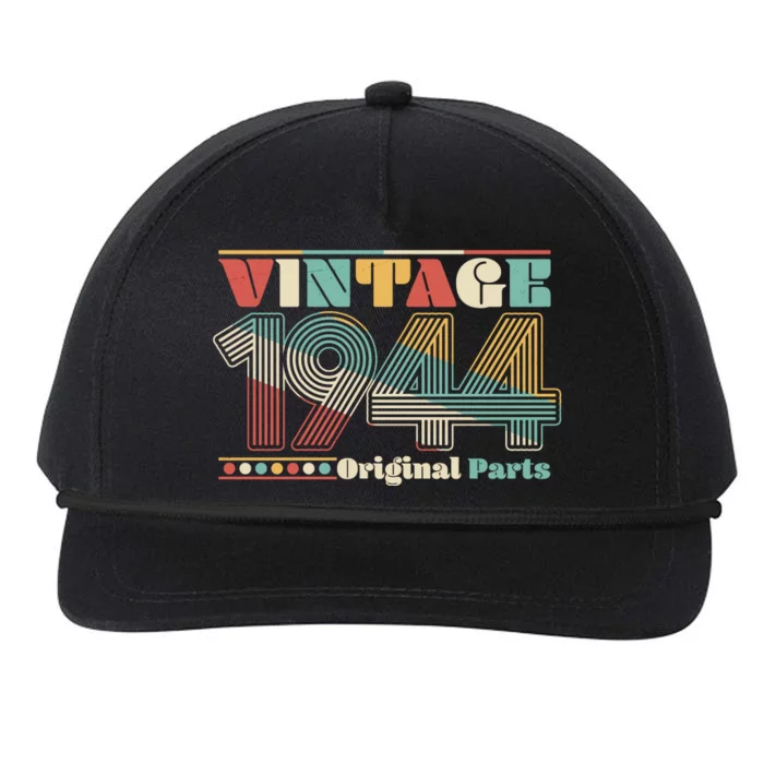 Retro 60s 70s Style Vintage 1944 Original Parts 80th Birthday Snapback Five-Panel Rope Hat