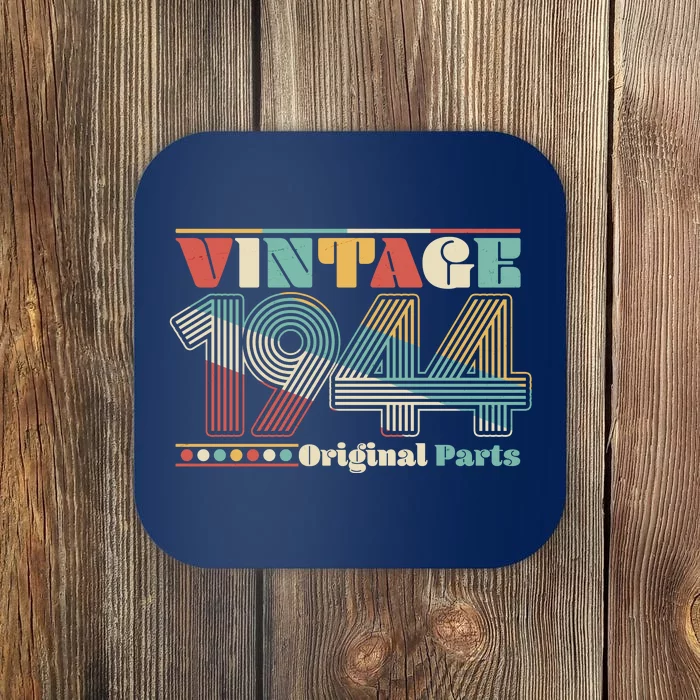 Retro 60s 70s Style Vintage 1944 Original Parts 80th Birthday Coaster