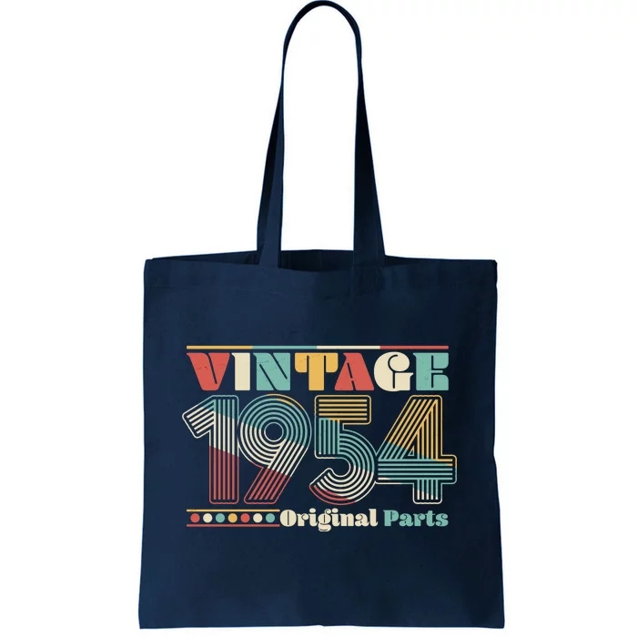 Retro 60s 70s Style Vintage 1954 Original Parts 70th Birthday Tote Bag