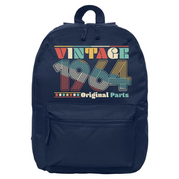 Retro 60s 70s Style Vintage 1964 Original Parts 60th Birthday 16 in Basic Backpack