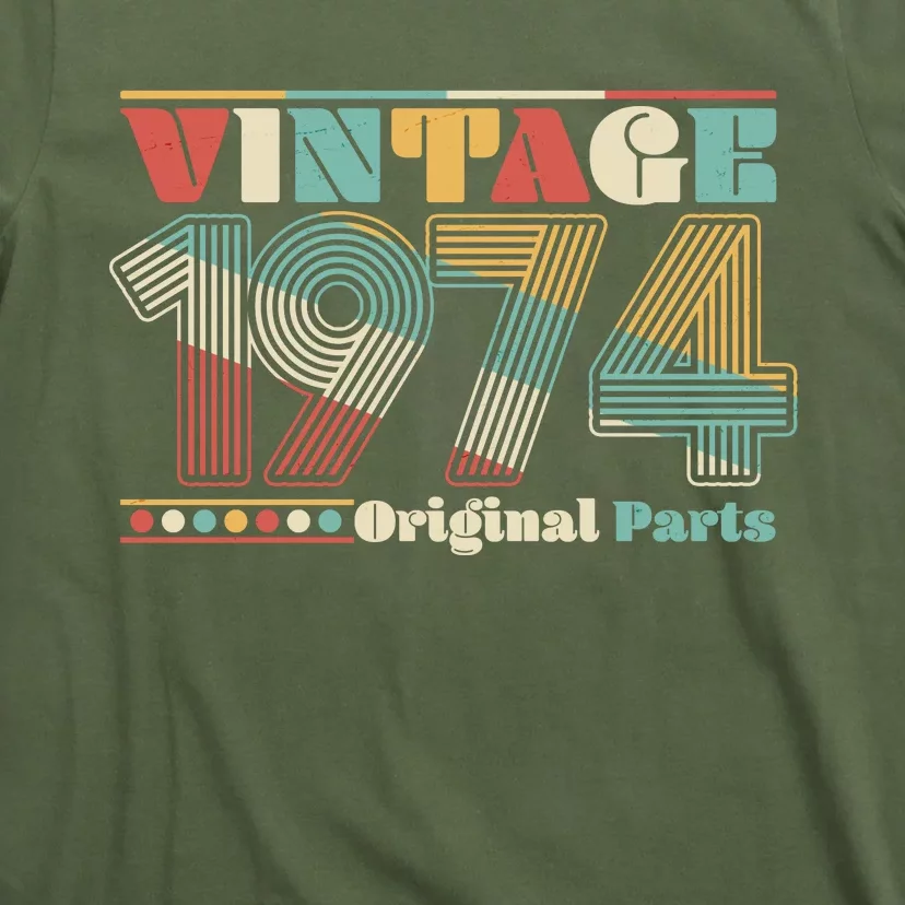 Retro 60s 70s Style Vintage 1974 Original Parts 50th Birthday T-Shirt