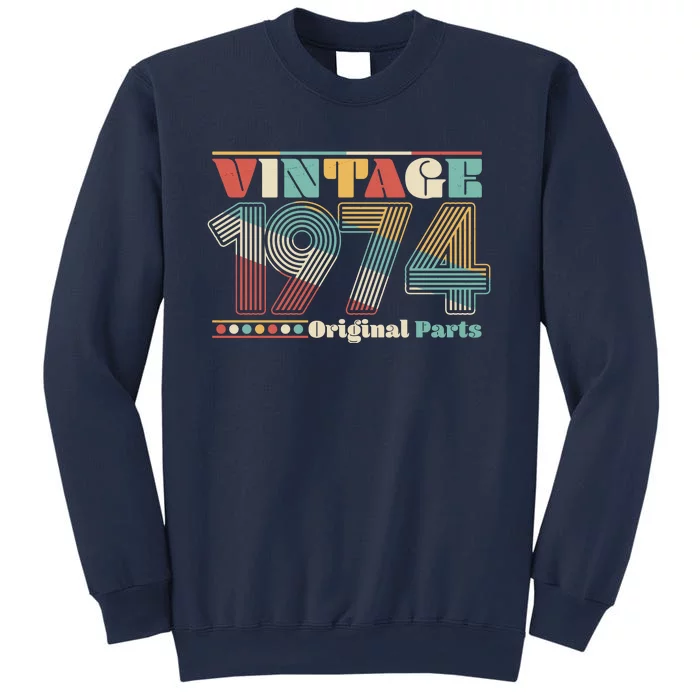 Retro 60s 70s Style Vintage 1974 Original Parts 50th Birthday Sweatshirt