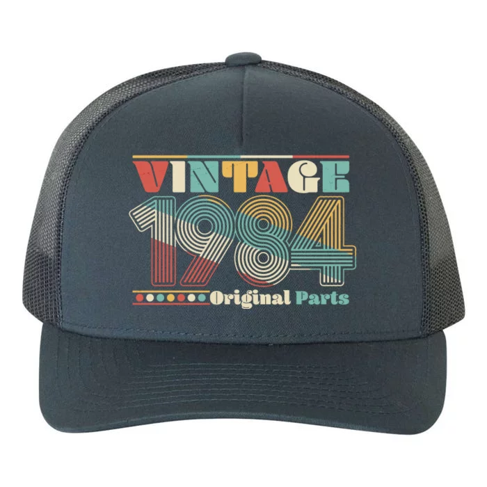 Retro 60s 70s Style Vintage 1984 Original Parts 40th Birthday Yupoong Adult 5-Panel Trucker Hat