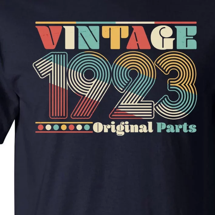 Retro 60s 70s Style Vintage 1923 Original Parts 100th Birthday Tall T-Shirt