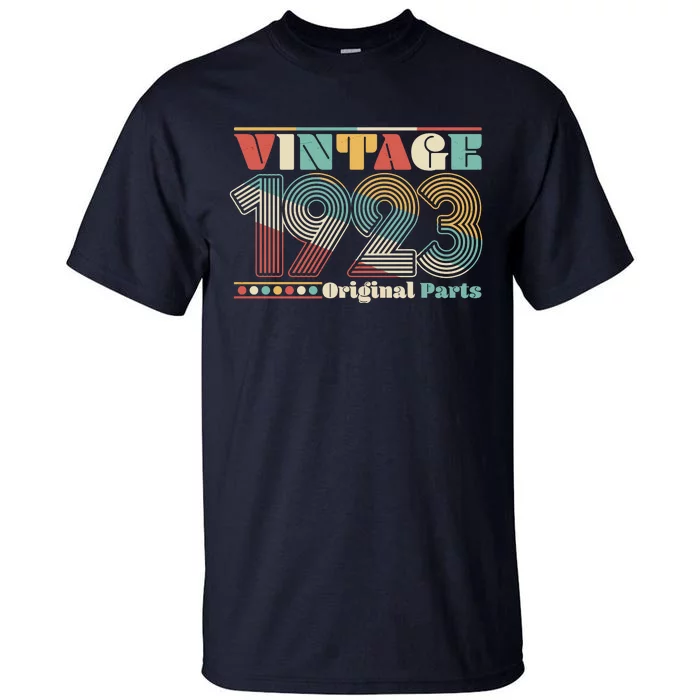 Retro 60s 70s Style Vintage 1923 Original Parts 100th Birthday Tall T-Shirt