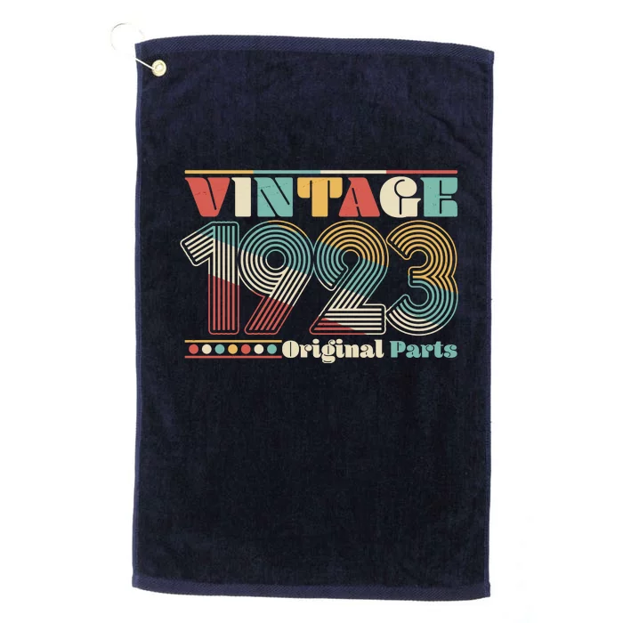 Retro 60s 70s Style Vintage 1923 Original Parts 100th Birthday Platinum Collection Golf Towel