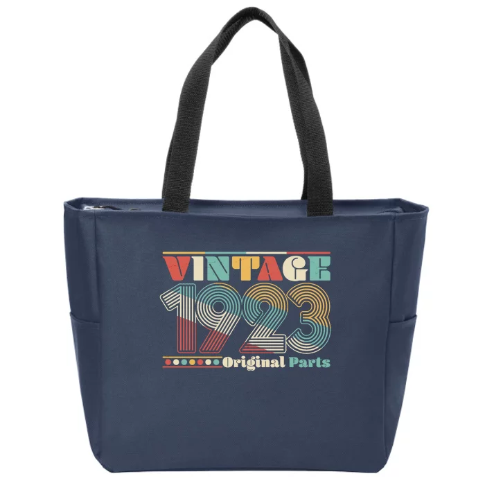 Retro 60s 70s Style Vintage 1923 Original Parts 100th Birthday Zip Tote Bag