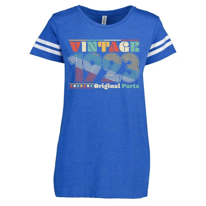 Retro 60s 70s Style Vintage 1923 Original Parts 100th Birthday Enza Ladies Jersey Football T-Shirt