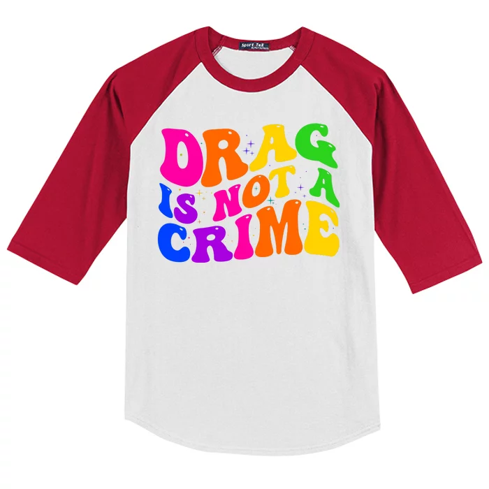 Retro 60's Drag Is Not A Crime Kids Colorblock Raglan Jersey