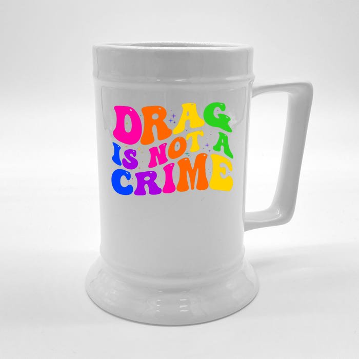 Retro 60's Drag Is Not A Crime Front & Back Beer Stein