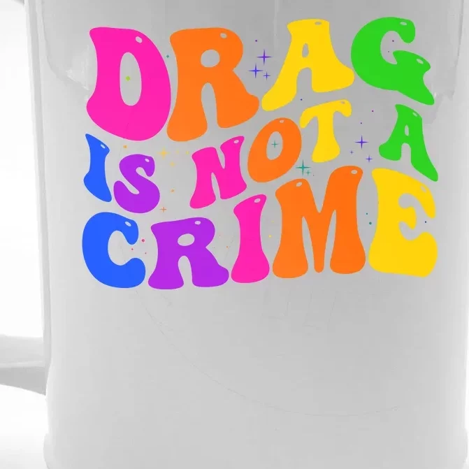 Retro 60's Drag Is Not A Crime Front & Back Beer Stein