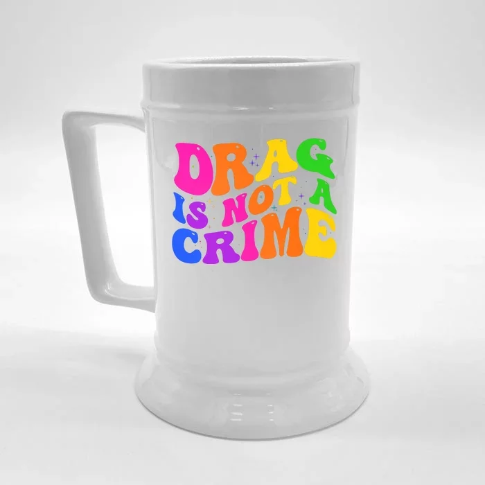 Retro 60's Drag Is Not A Crime Front & Back Beer Stein