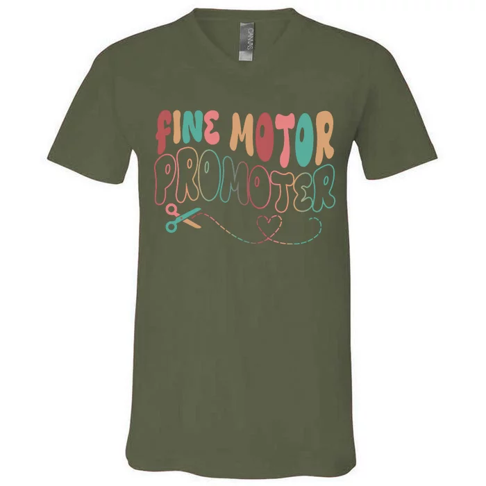 Retro 60s Fine Motor Promoter Occupational Therapy V-Neck T-Shirt