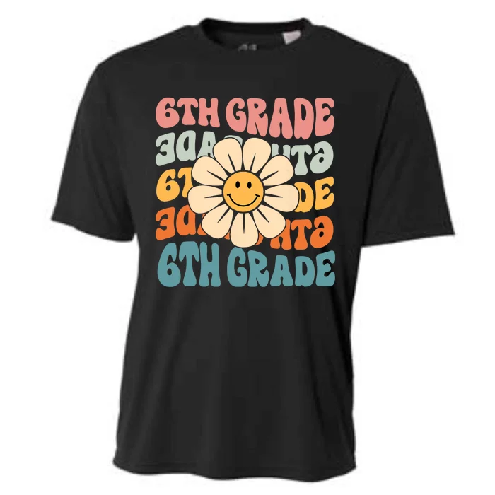 Retro 6th Grade Daisy Colorful Back To School Sixth Grade Cooling Performance Crew T-Shirt