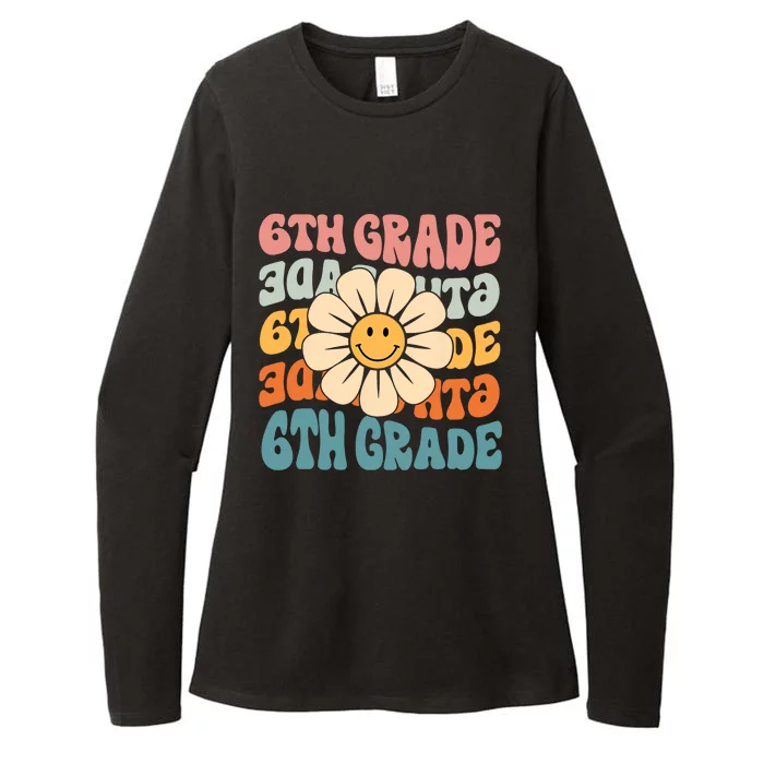 Retro 6th Grade Daisy Colorful Back To School Sixth Grade Womens CVC Long Sleeve Shirt