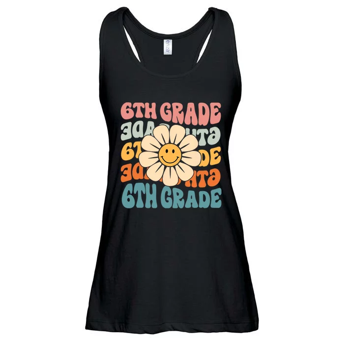 Retro 6th Grade Daisy Colorful Back To School Sixth Grade Ladies Essential Flowy Tank