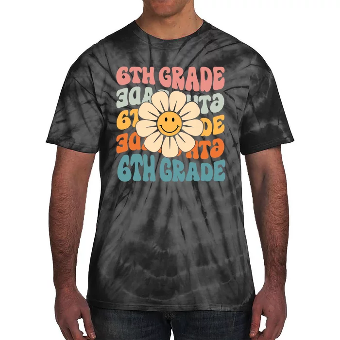 Retro 6th Grade Daisy Colorful Back To School Sixth Grade Tie-Dye T-Shirt