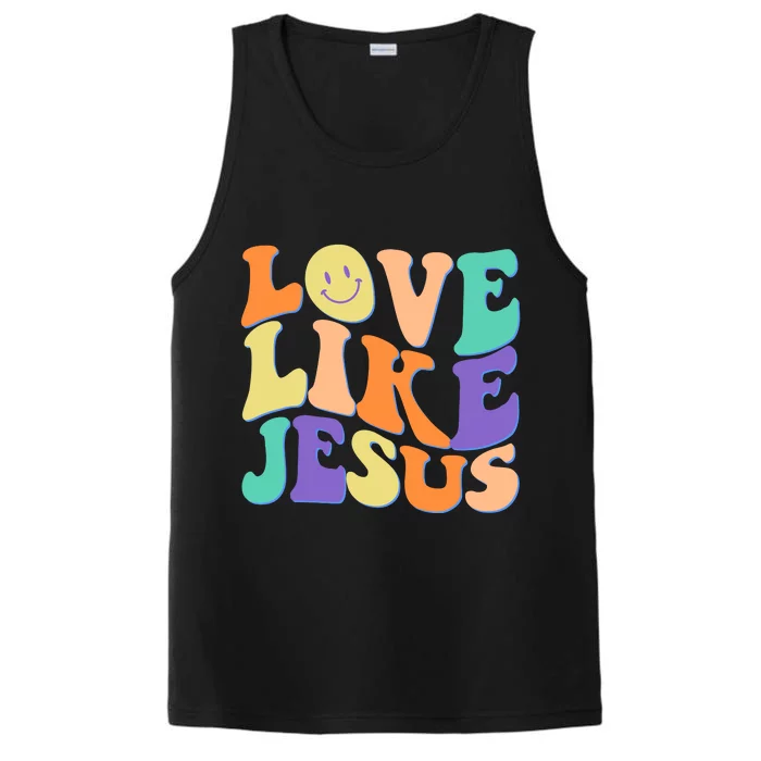 Retro 60s Love Like Jesus Performance Tank