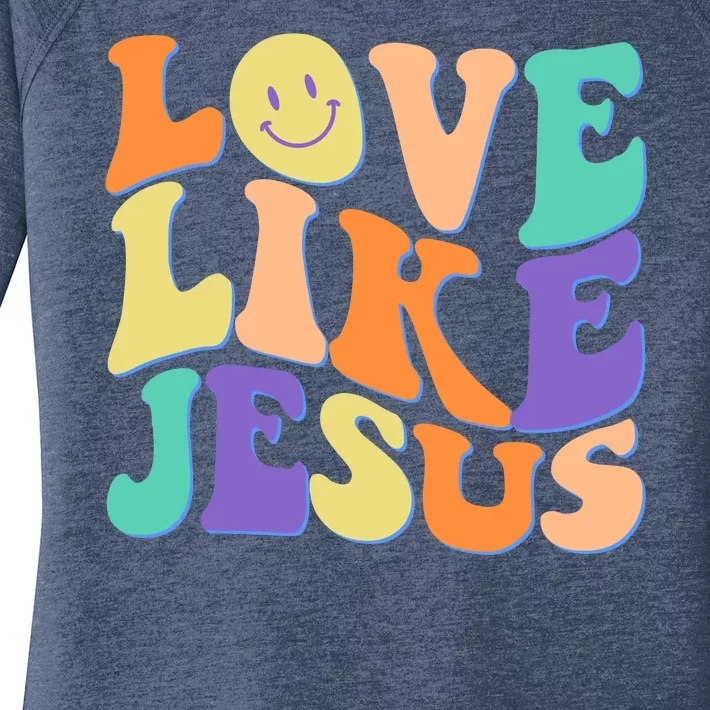 Retro 60s Love Like Jesus Women's Perfect Tri Tunic Long Sleeve Shirt