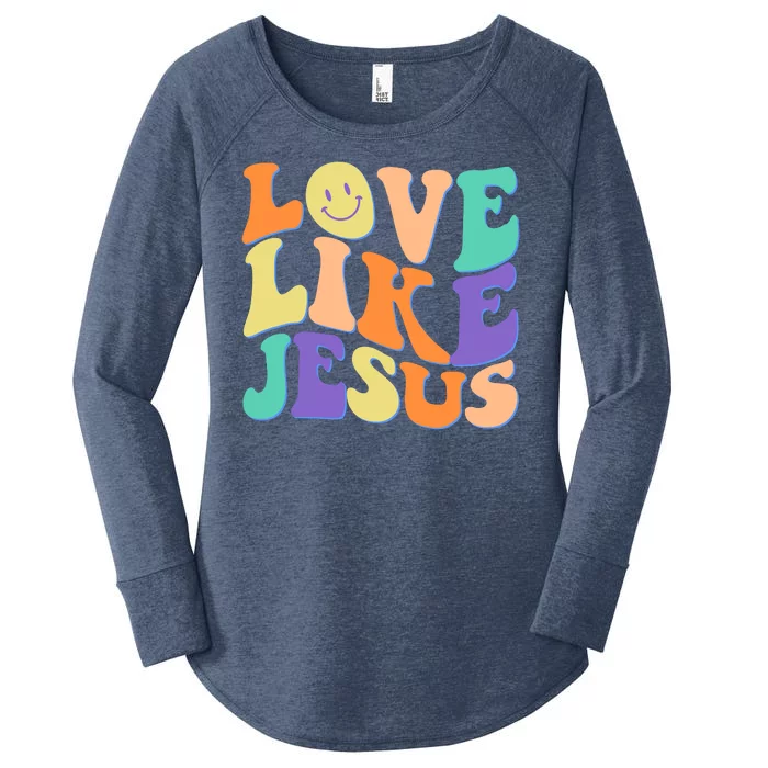 Retro 60s Love Like Jesus Women's Perfect Tri Tunic Long Sleeve Shirt