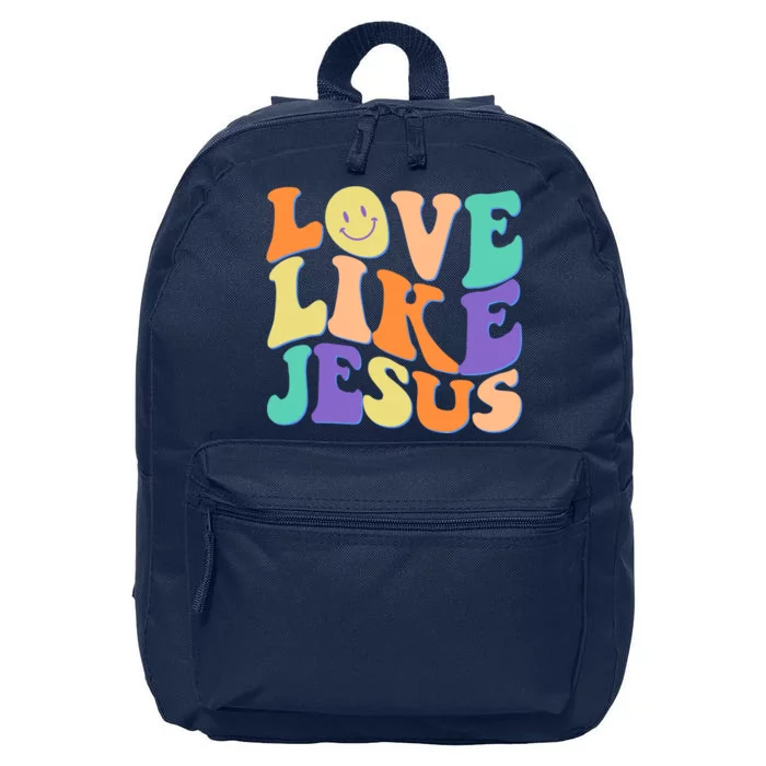 Retro 60s Love Like Jesus 16 in Basic Backpack