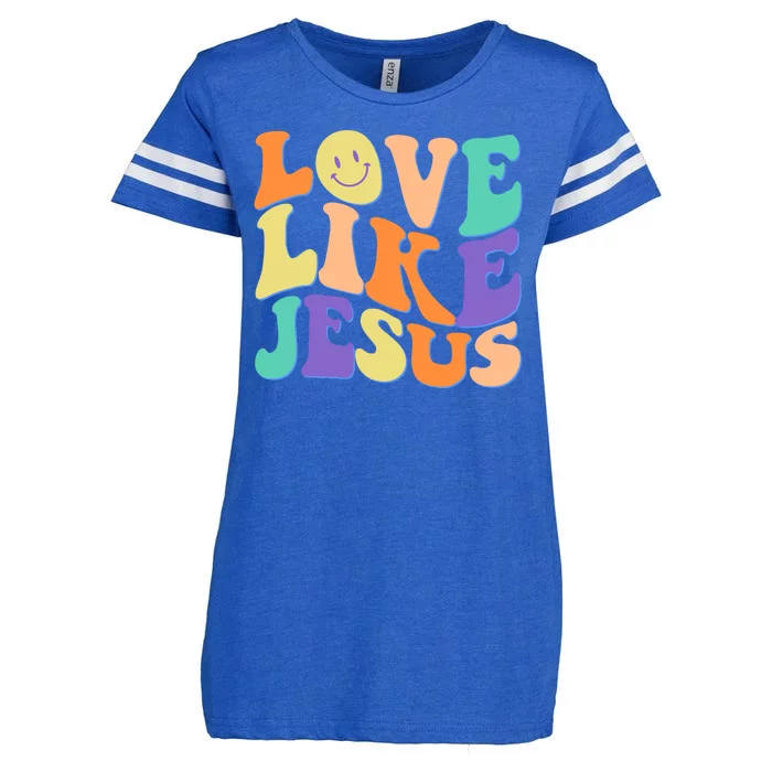 Retro 60s Love Like Jesus Enza Ladies Jersey Football T-Shirt