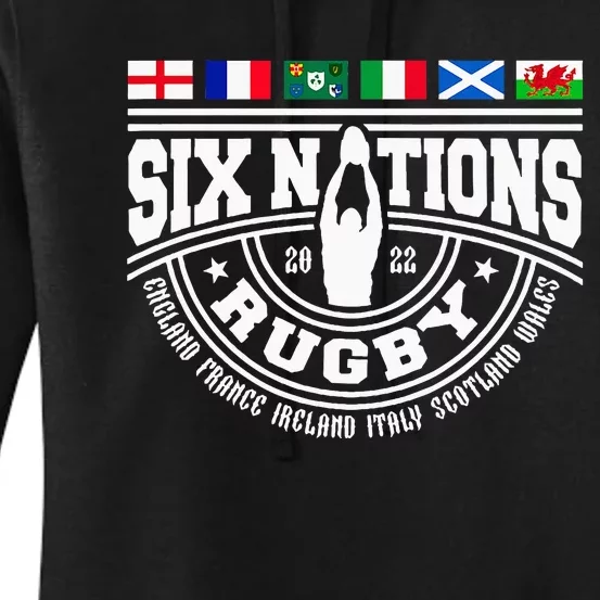 Rugby 6 Nations England France Wales Scotland Italy Ireland Women's Pullover Hoodie