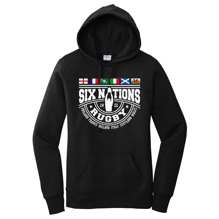 Rugby 6 Nations England France Wales Scotland Italy Ireland Women's Pullover Hoodie