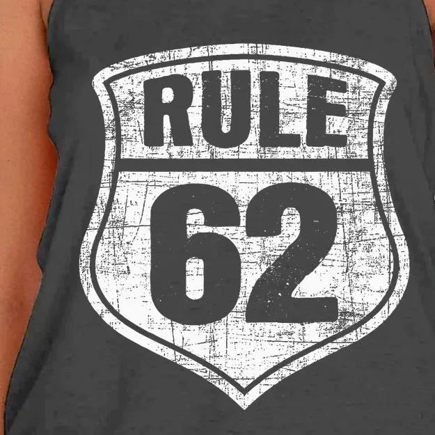 Rule 62 Sobriety Anniversary Recovery Sober Aa Na Women's Knotted Racerback Tank