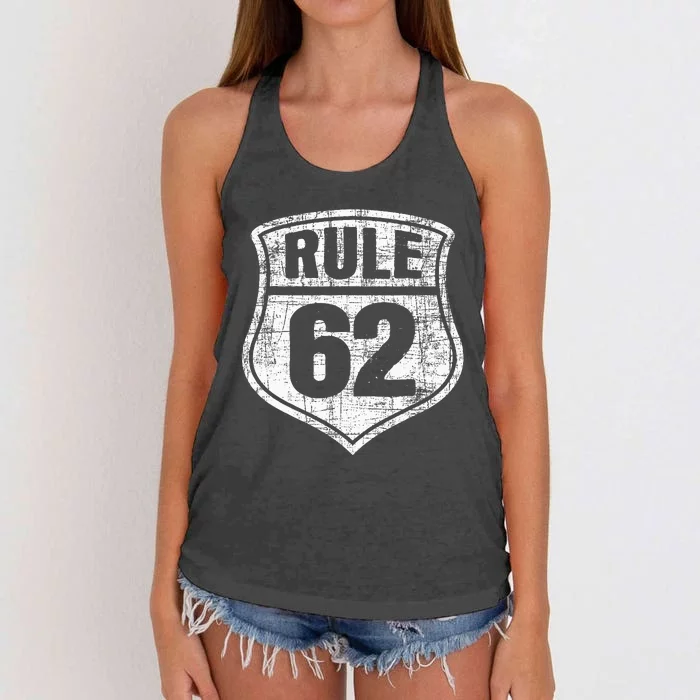 Rule 62 Sobriety Anniversary Recovery Sober Aa Na Women's Knotted Racerback Tank