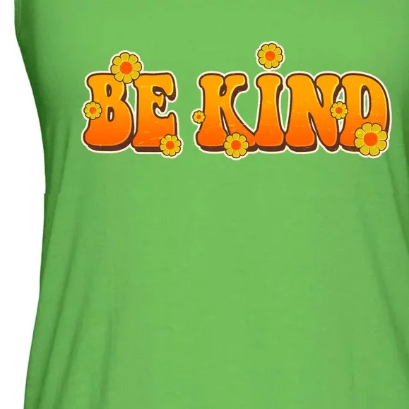 Retro 60s Sixties Flower Power Be Kind Wear Orange Ladies Essential Flowy Tank