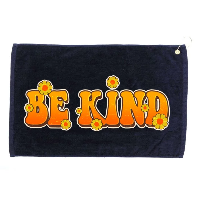 Retro 60s Sixties Flower Power Be Kind Wear Orange Grommeted Golf Towel